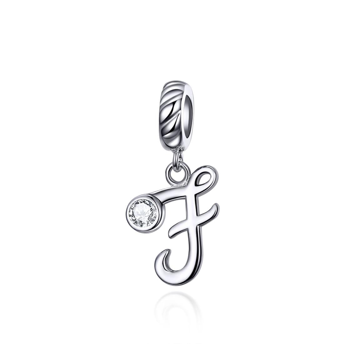 V562-60371600ADE-202504111531-00 925 Sterling Silver Personalized Letter Pendant For Diy Bracelets And Necklaces Style - F - Image 1