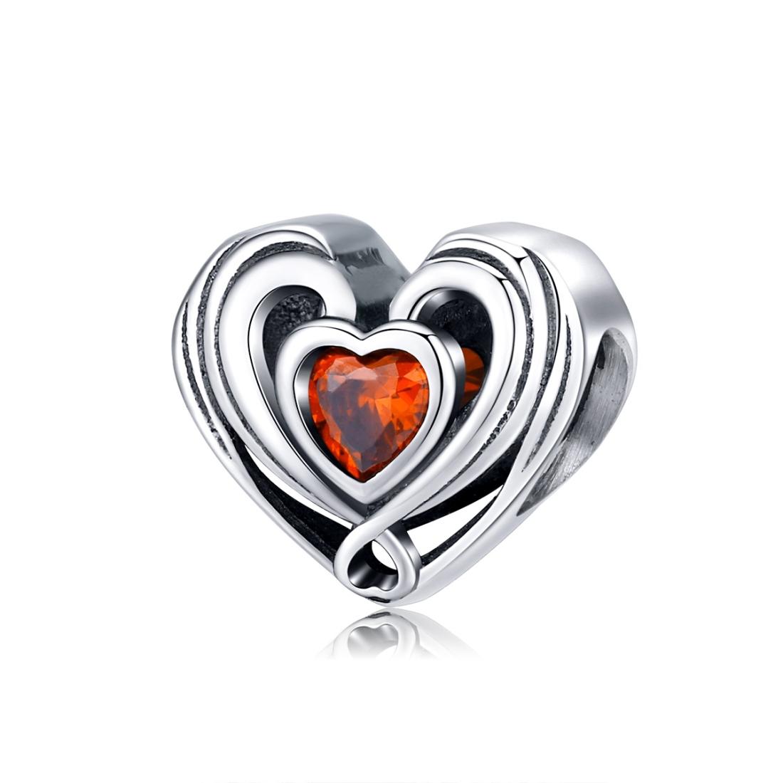 V562-61976240DBT-202504112041-00 925 Sterling Silver Diy Heart Shaped Beads For Bracelets - Image 1