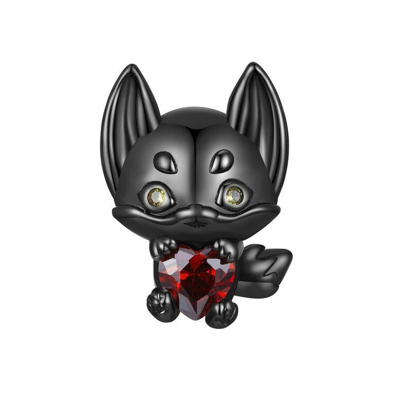 V562-64403060DBT-202504111512-00 925 Sterling Silver Small Fox Bracelet With Black Gold Plating And Beads - Image 1