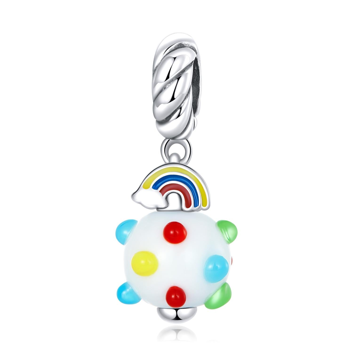 V562-6809200ADE-202504111731-00 925 Sterling Silver Rainbow Glaze Pendant For Diy Bracelets & Necklaces - Image 1