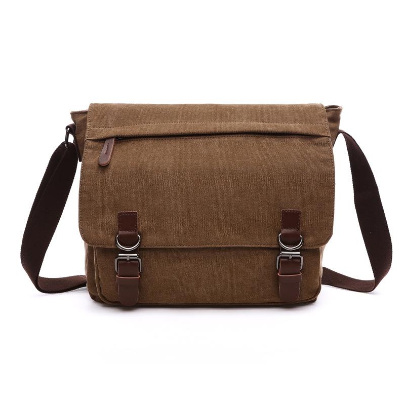V562-7095023060DBT-202505191447-00 Multi Purpose Coffee Canvas Messenger Bag For Business And Tech - Image 1