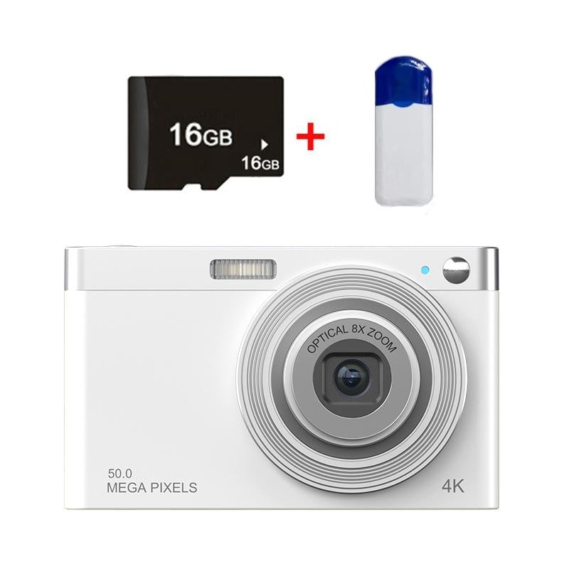 V562-8020023060DBT-202502211925-01 4k 8x Optical Zoom Telescopic Lens Digital Camera with Card Reader & 16g - White - Image 2