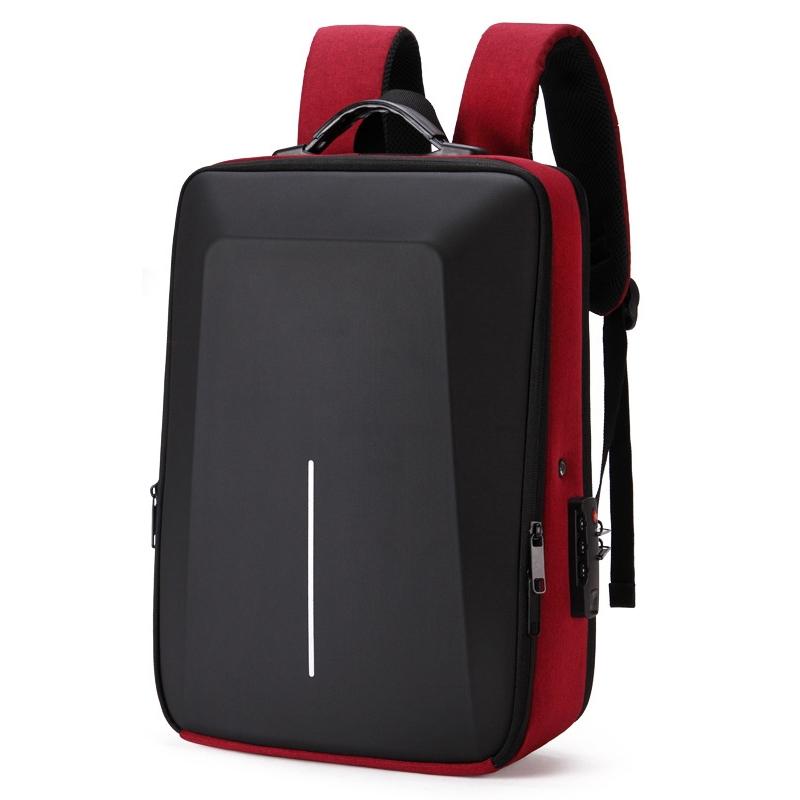 V562-8047432060DBT-202503041306-00 Hard Shell Backpack Alloy Frame Anti-theft Computer Bag for Men Red - Image 1