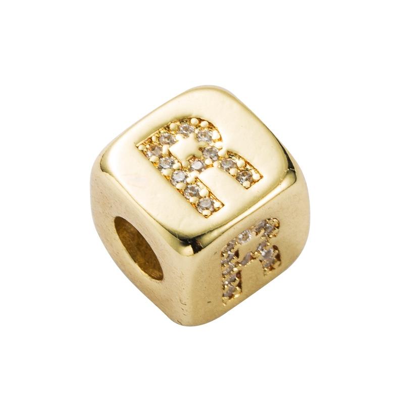 V562-8100396240DBT-202504111725-00 Brass Micro Inlaid Couple Red String Pull Diy Bracelet English Letter Beads Style - R - Image 1