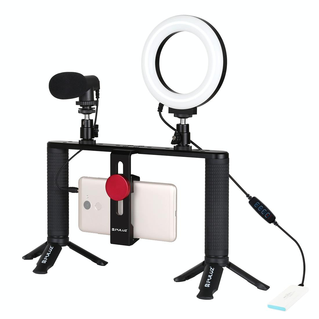 V562-8203TKP-202505211910-01 4-In-1 Vlogging Kit With 4.7 Ring Light Mic Tripod & Stabilizer - Image 2