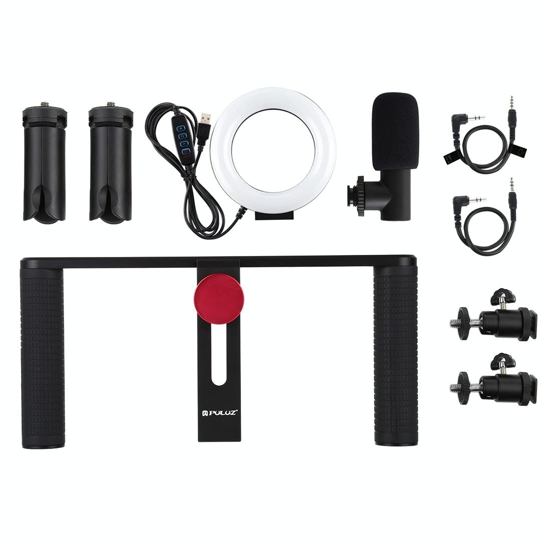 V562-8203TKP-202505211910-04 4-In-1 Vlogging Kit With 4.7 Ring Light Mic Tripod & Stabilizer - Image 5