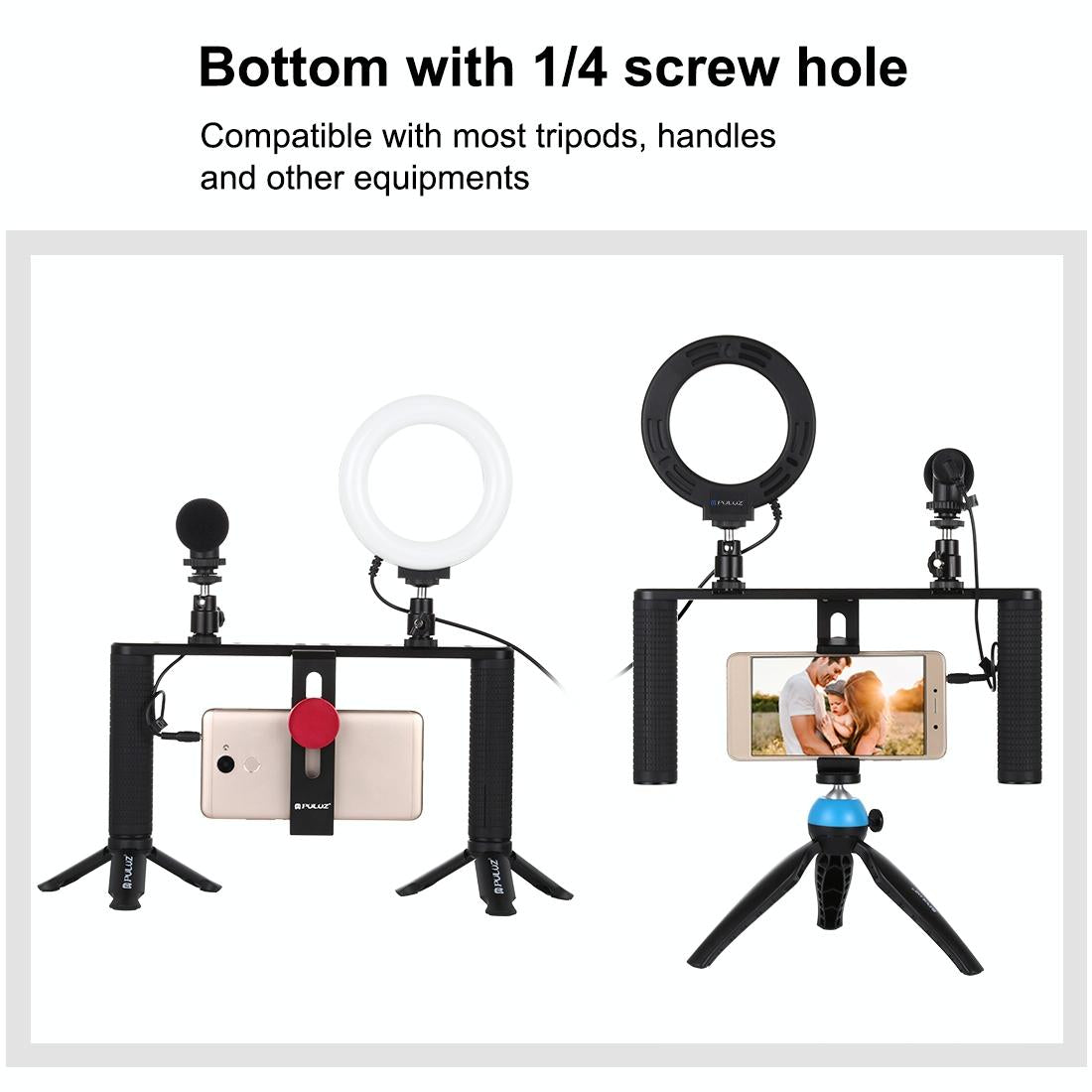 V562-8203TKP-202505211910-09 4-In-1 Vlogging Kit With 4.7 Ring Light Mic Tripod & Stabilizer - Image 10