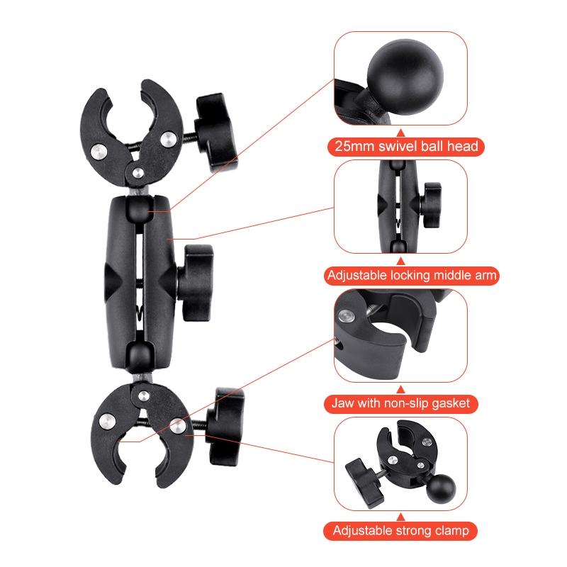 V562-8313GO-202502212215-05 Adjustable Dual-head Handlebar Mount for Motorcycle Selfie Stick - Image 6