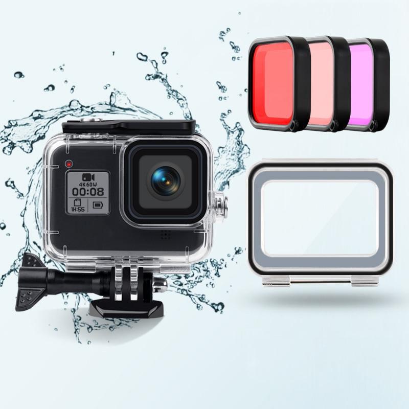 V562-8840ACD-202502212315-00 Waterproof Case for Gopro Hero8 with Touch Back Cover and Lens Filter - 45m - Image 1