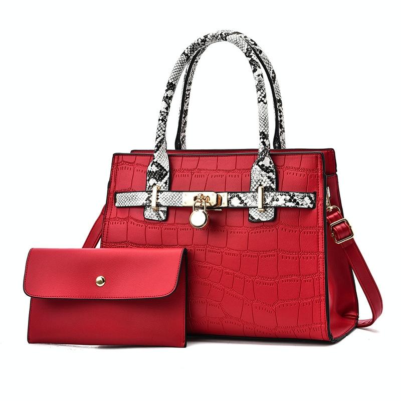 V562-A1000232060DBT-202504251631-00 Large Capacity 2-in-1 Stone Pattern Bags - Versatile and Spacious - Red - Image 1