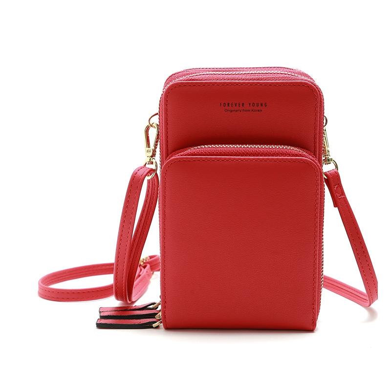 V562-A1002789650DBT-202505191636-00 Women Pu Mobile Phone Shoulder Bag Large Capacity - Red - Image 1