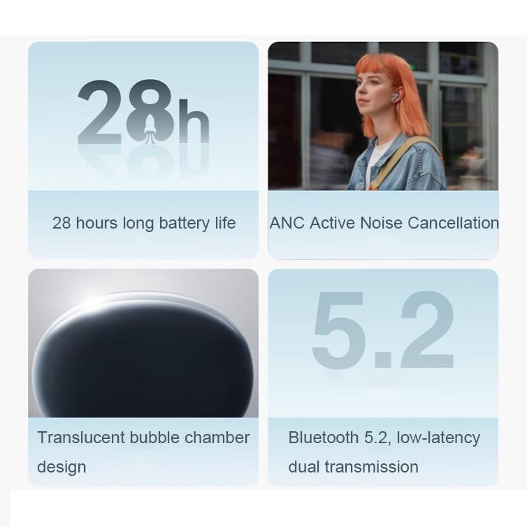 V562-A1003960060DBT-202502241640-08 Wireless Active Noise-cancelling Earbuds for Music and Gaming - White - Image 9