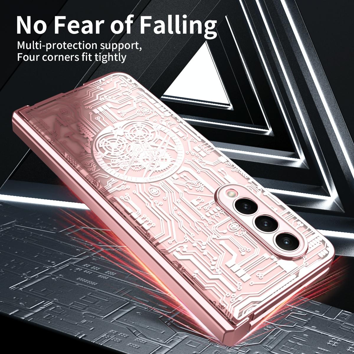 V562-A100563400ADE-202504292110-04 For Samsung Galaxy Z Fold4 5G Foldable Electroplated Phone Case - Mechanical Legend 4. - Green - Image 5