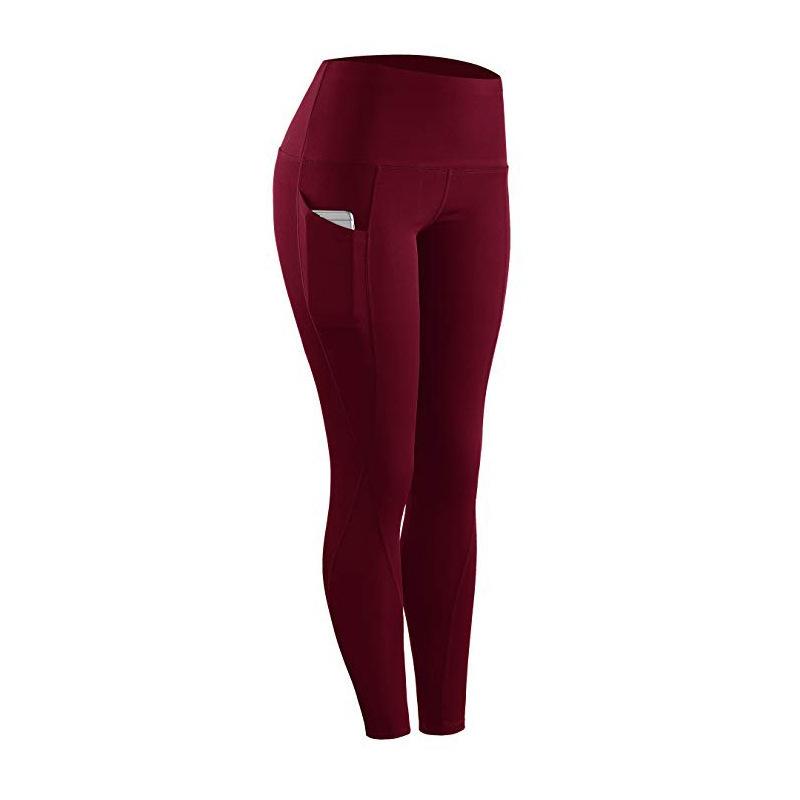 V562-A1006975140DBT-202503262007-00 High Waist Slim Sports Leggings Women Tight Sportswear Size S - Red - Image 1