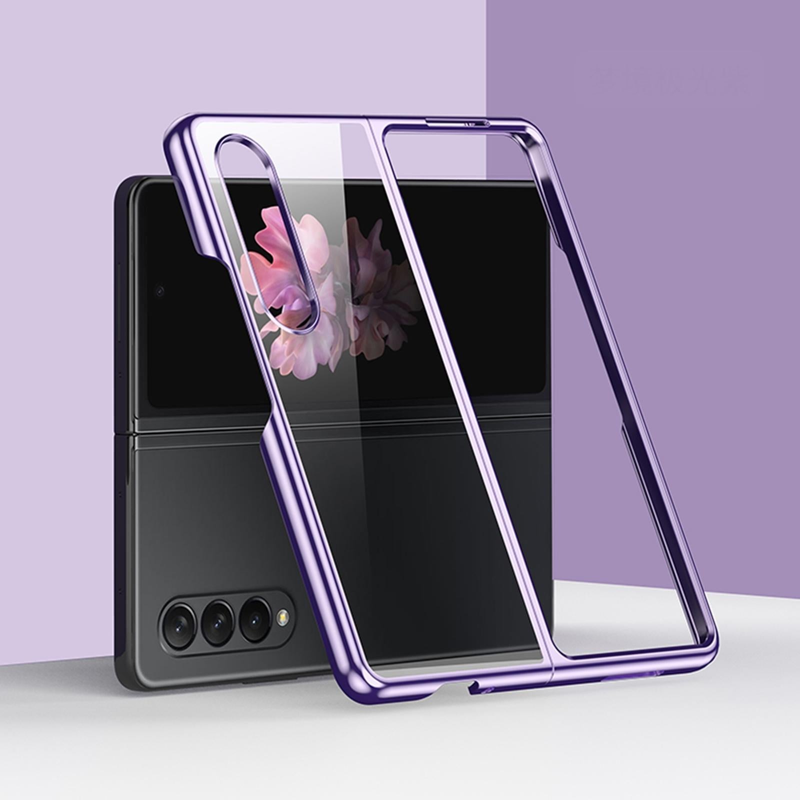 V562-A101392300ADE-202503211411-07 For Samsung Galaxy Z Fold4 5G Shockproof Electroplated Case Samsung Fold 4 - Purple - Image 8