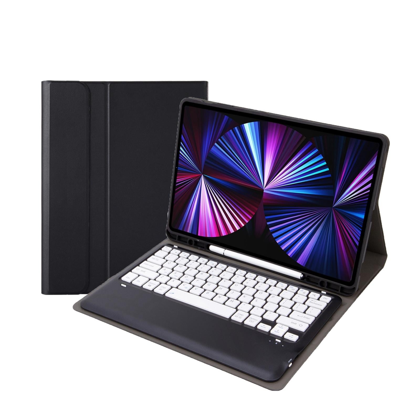 V562-A101499200ADE-202504291932-06 Detachable Bluetooth Keyboard Leather Case For Ipad Pro 12.9 2021 / 2020 / 2018 With Pen Slot - Black - Image 7