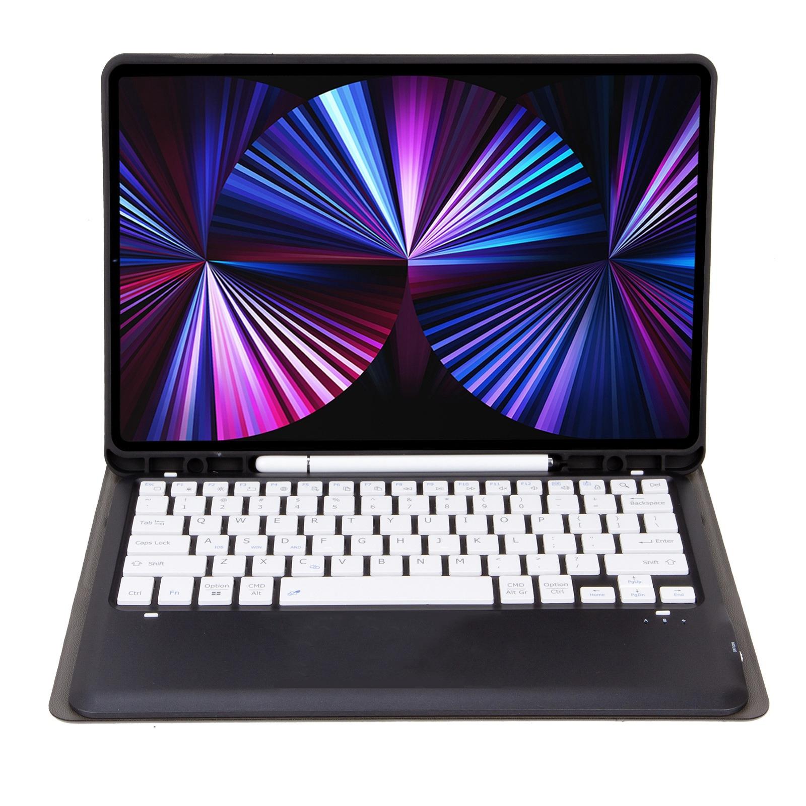V562-A101499200ADE-202504291932-09 Detachable Bluetooth Keyboard Leather Case For Ipad Pro 12.9 2021 / 2020 / 2018 With Pen Slot - Black - Image 10