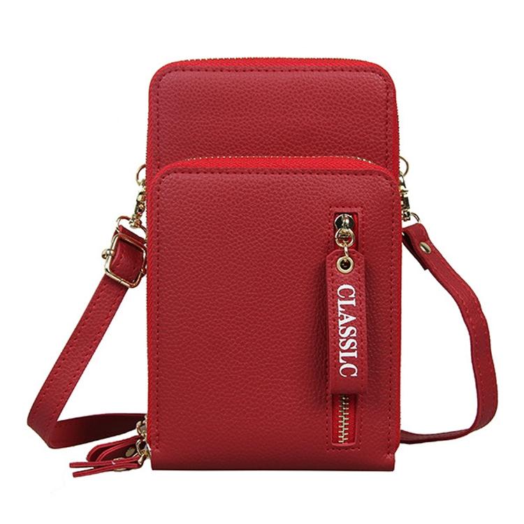 V562-A1021171060DBT-202505191631-00 Red Pu Mobile Phone Bag For Women Large Capacity - Image 1