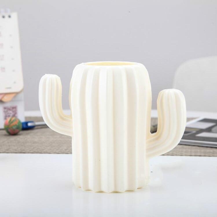 V562-A102154940DBT-202503041641-02 Cactus-shaped Vase Creative Desktop Pen Holder for Home Decor - Pink - Image 3