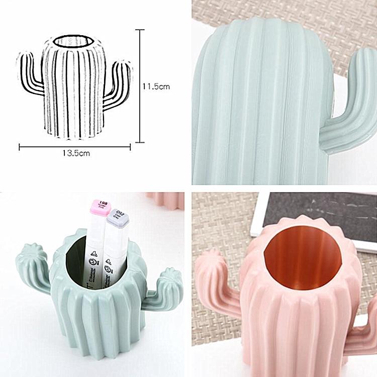 V562-A102154940DBT-202503041641-03 Cactus-shaped Vase Creative Desktop Pen Holder for Home Decor - Pink - Image 4