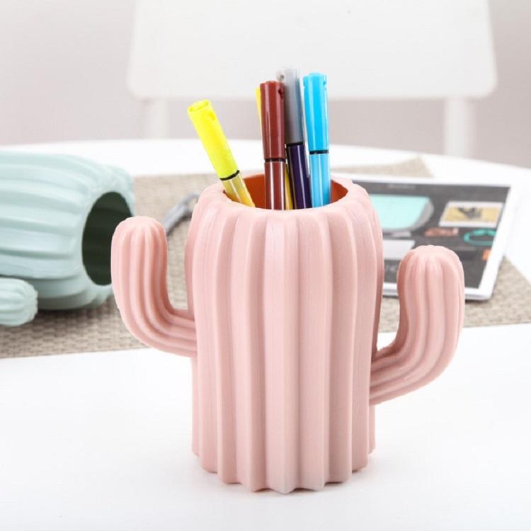V562-A102154940DBT-202503041641-12 Cactus-shaped Vase Creative Desktop Pen Holder for Home Decor - Pink - Image 13