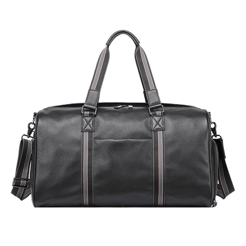 V562-A1021614060DBT-202504251545-00 Multifunctional Leather Travel Bag - Large Capacity Single Shoulder - Black - Image 1