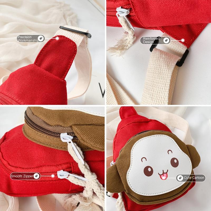 V562-A1022124060DBT-202505191540-04 Adorable Monkey Crossbody Bag For Kids - Yellow - Image 5