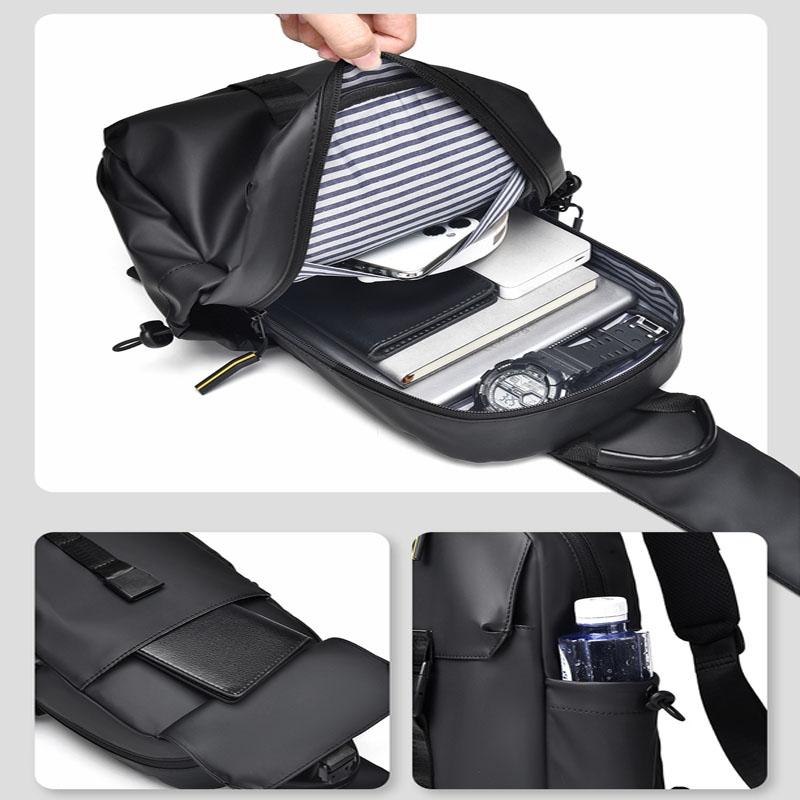 V562-A1022134060DBT-202505191535-04 2023 Large Capacity Waterproof Crossbody Chest Bag For Cycling & Sports - Black - Image 5