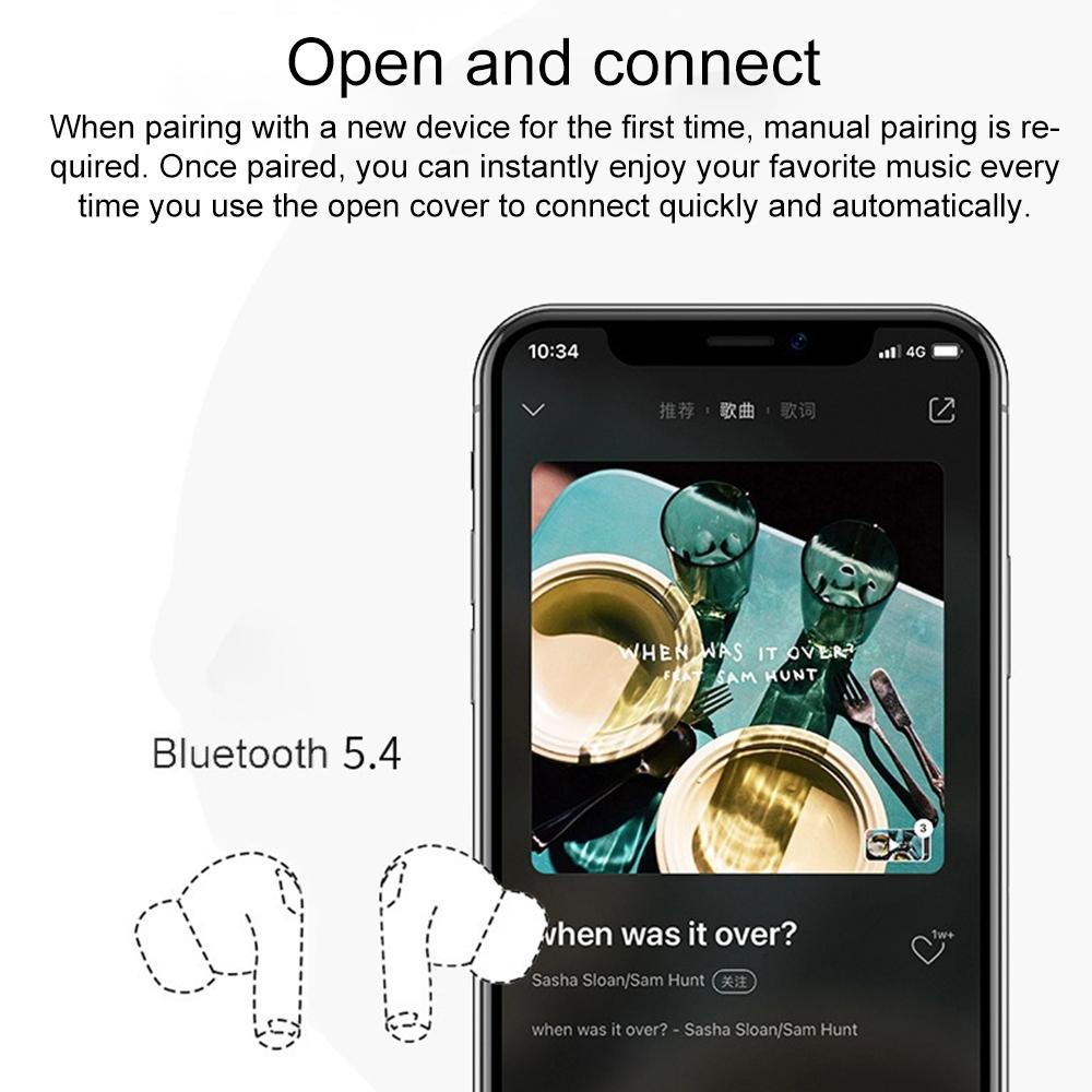 V562-A102548600ADE-202505231840-07 Wireless Bluetooth Earphone with Touch Screen & Noise Reduction - White - Image 8
