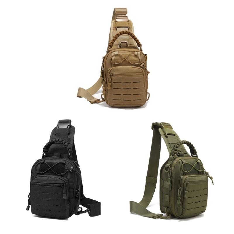 V562-A1026492060DBT-202503041245-02 Multifunctional Laser Cut Crossbody Bag For Outdoor Sports - Khaki - Image 3