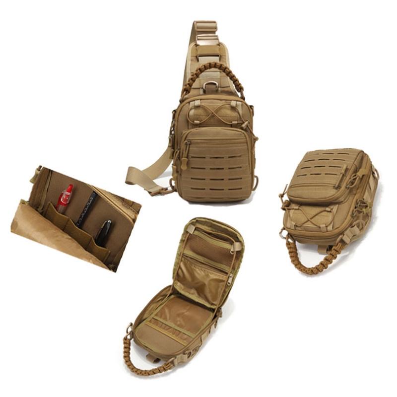 V562-A1026492060DBT-202503041245-05 Multifunctional Laser Cut Crossbody Bag For Outdoor Sports - Khaki - Image 6