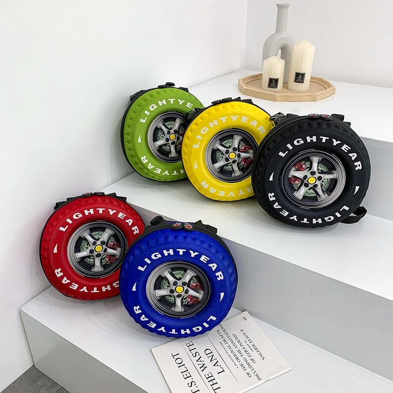 V562-A1027424060DBT-202503041820-02 Kindergarten Shoulder Bag - Tire Shaped for Kids - Yellow - Image 3