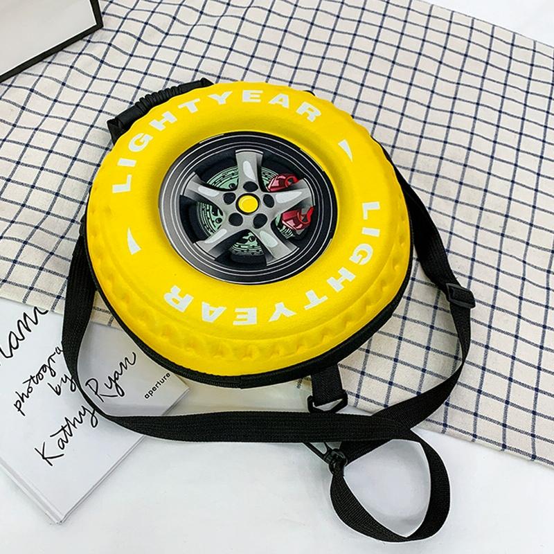 V562-A1027424060DBT-202503041820-04 Kindergarten Shoulder Bag - Tire Shaped for Kids - Yellow - Image 5