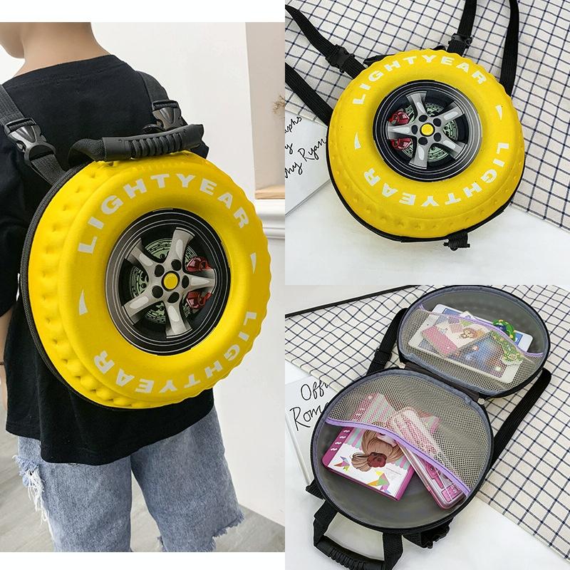 V562-A1027424060DBT-202503041820-06 Kindergarten Shoulder Bag - Tire Shaped for Kids - Yellow - Image 7