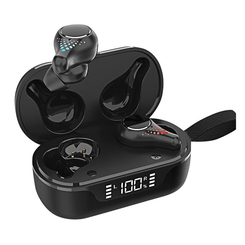 V562-A102970100AYS-202505261846-01 Waterproof T8 Wireless Bluetooth Earbuds with Led Display - Black - Image 2