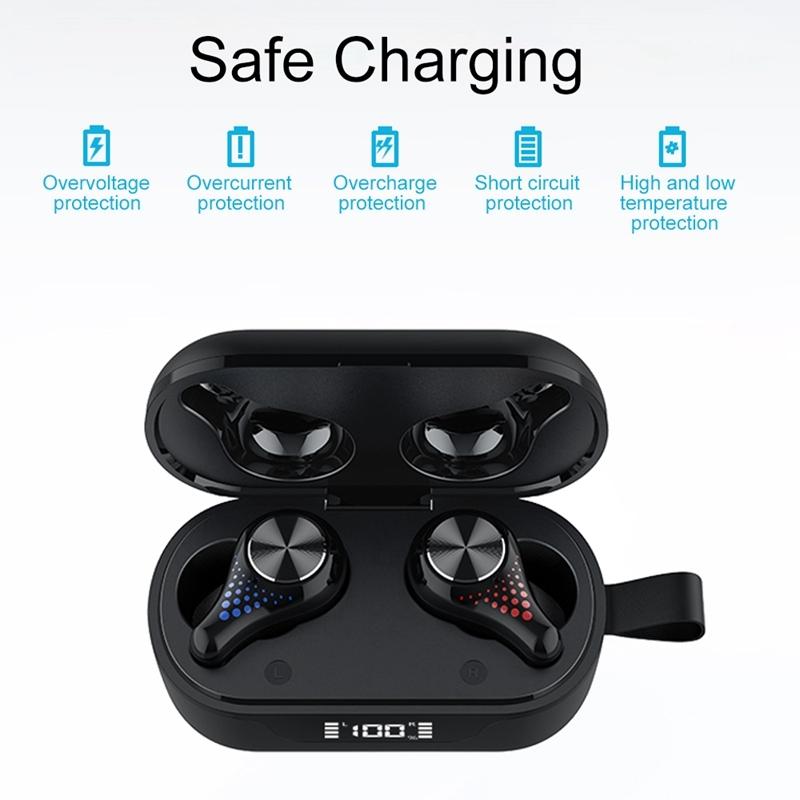 V562-A102970100AYS-202505261846-03 Waterproof T8 Wireless Bluetooth Earbuds with Led Display - Black - Image 4
