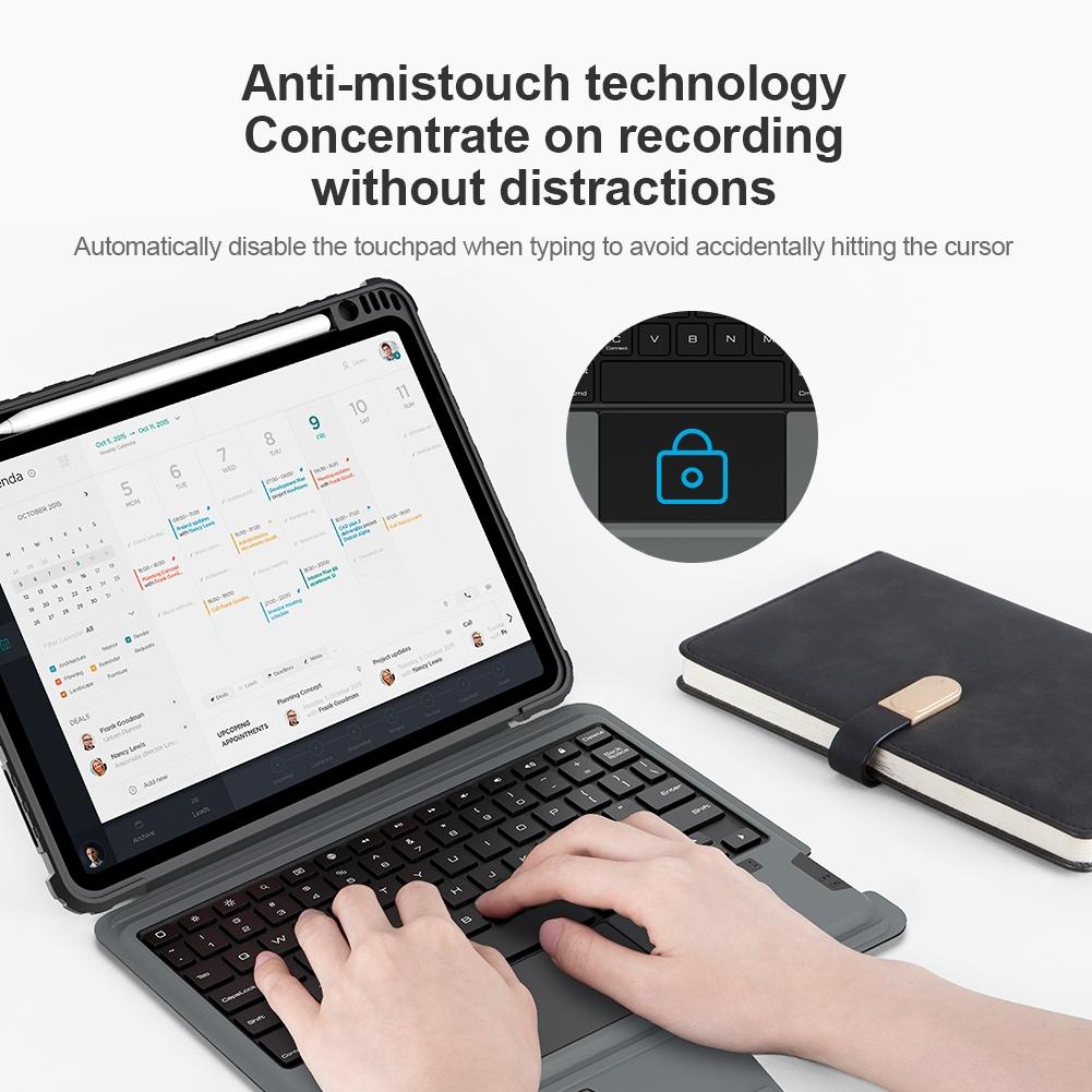 V562-A103057200ADE-202504291927-10 Bluetooth Touch Keyboard Smart Tablet Case For Ipad Air 10.9 / 4 / 5 / Pro 11 2020-2022 In Black - Image 11