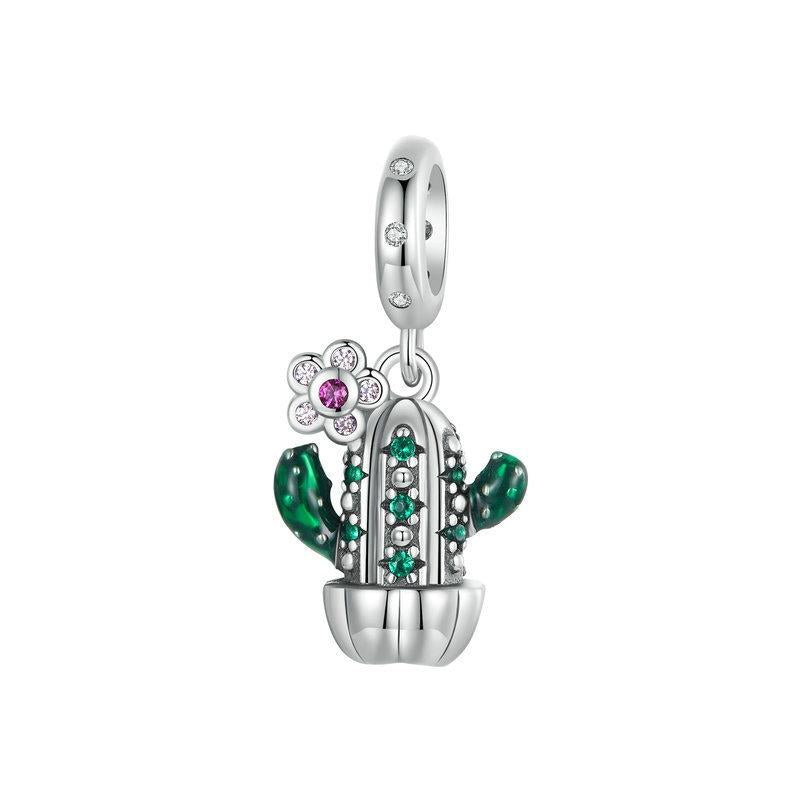 V562-A1033425060DBT-202505231420-00 925 Sterling Silver Diy Desert Cactus Potted Pendant - Image 1