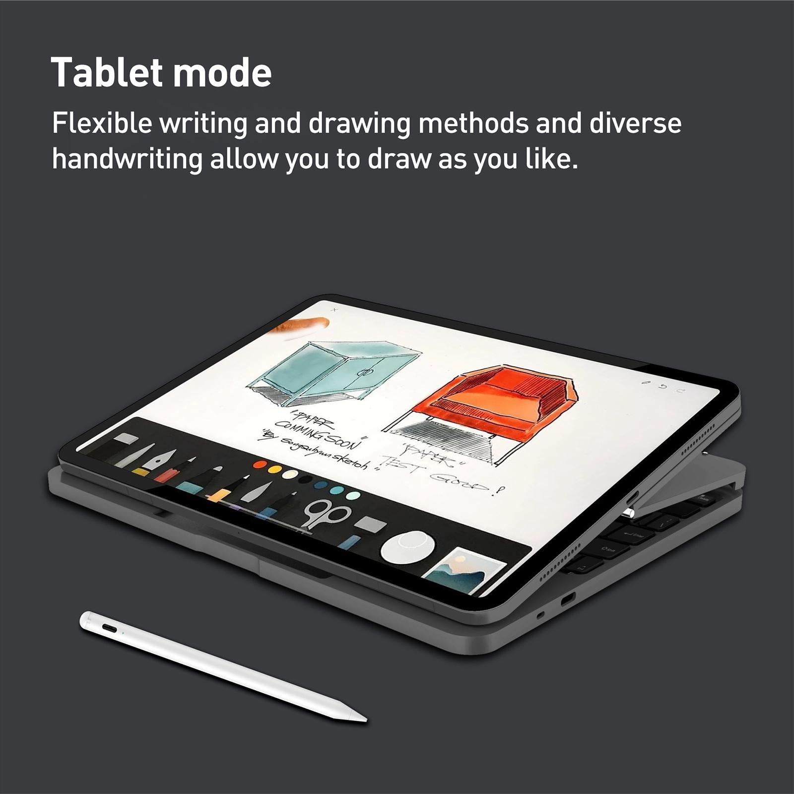 V562-A103383600ADE-202504292026-10 Bluetooth Touch Keyboard Leather Case - Aluminum Alloy - Grey - For Ipad Pro 11 2022/2021/2020/2018/Air 4/5 - Image 11