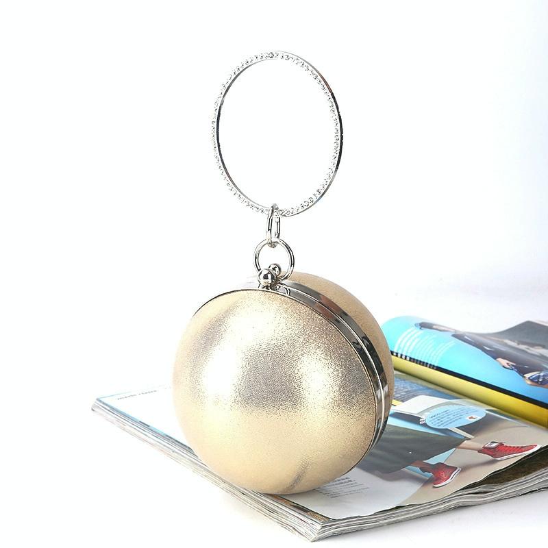 V562-A1037802350DBT-202505291516-01 Chic Round Ball Clutch for Evening Events - Silver - Image 2