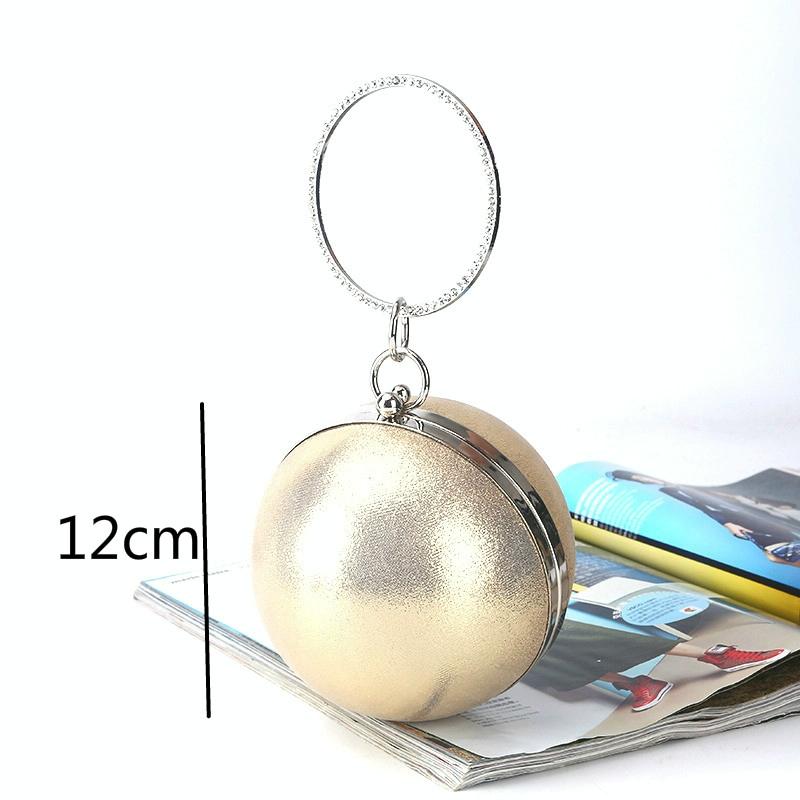 V562-A1037802350DBT-202505291516-02 Chic Round Ball Clutch for Evening Events - Silver - Image 3