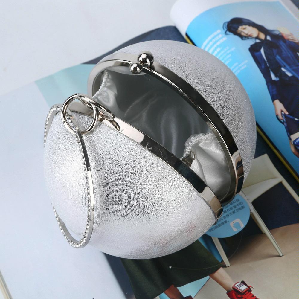 V562-A1037802350DBT-202505291516-03 Chic Round Ball Clutch for Evening Events - Silver - Image 4