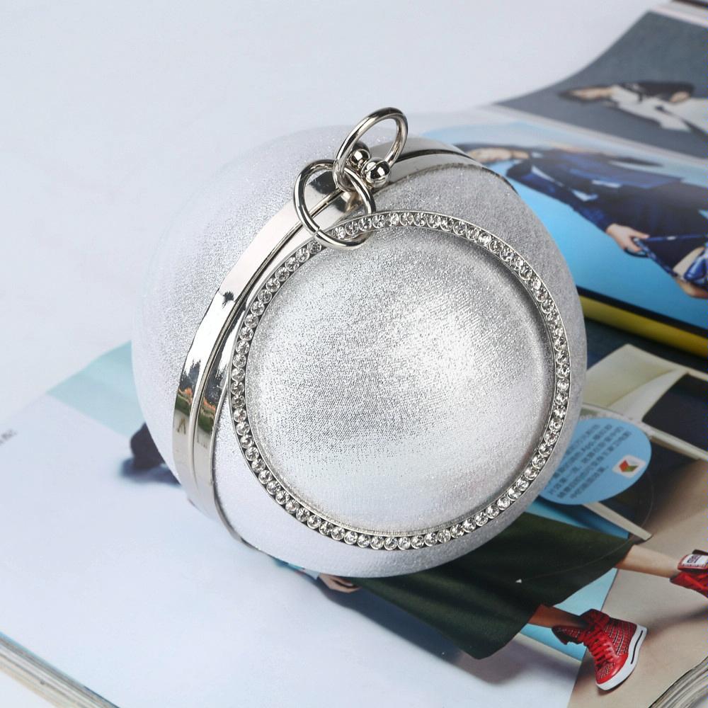 V562-A1037802350DBT-202505291516-04 Chic Round Ball Clutch for Evening Events - Silver - Image 5