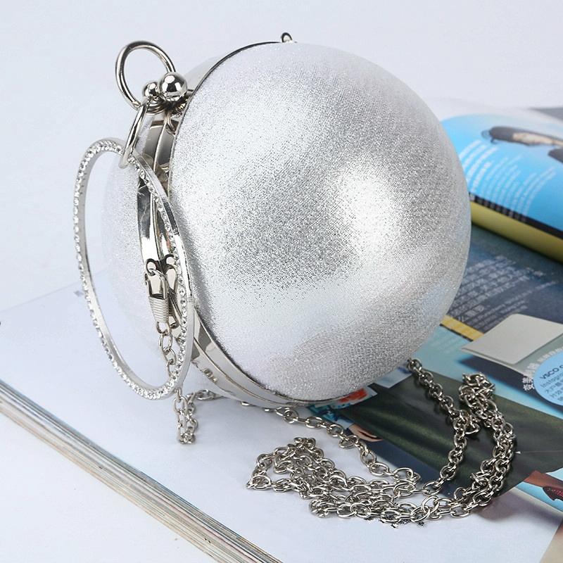 V562-A1037802350DBT-202505291516-11 Chic Round Ball Clutch for Evening Events - Silver - Image 12