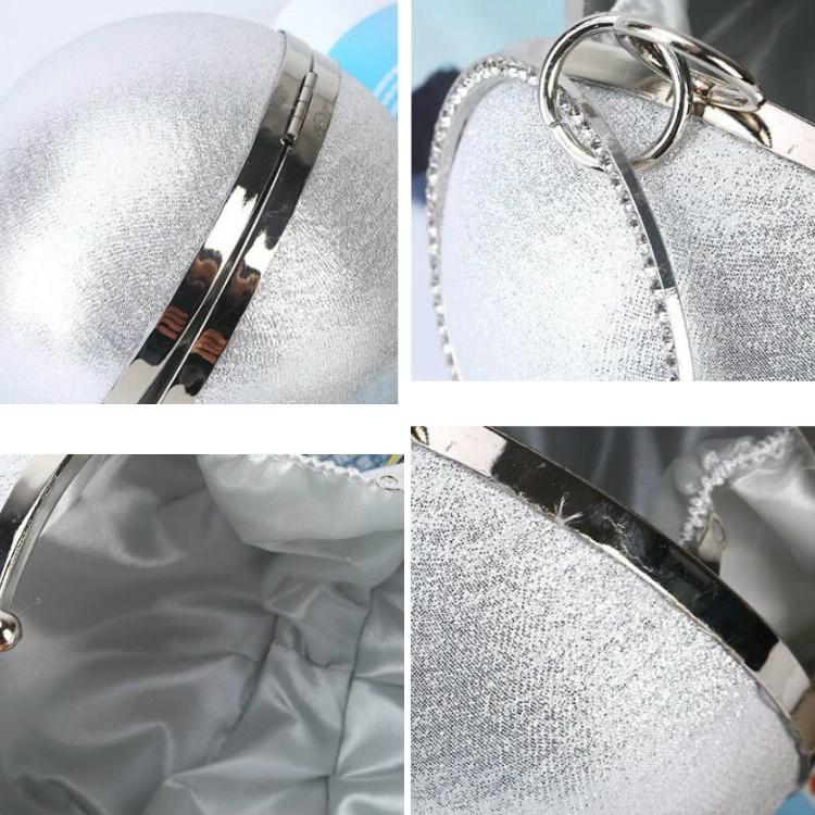 V562-A1037802350DBT-202505291516-12 Chic Round Ball Clutch for Evening Events - Silver - Image 13
