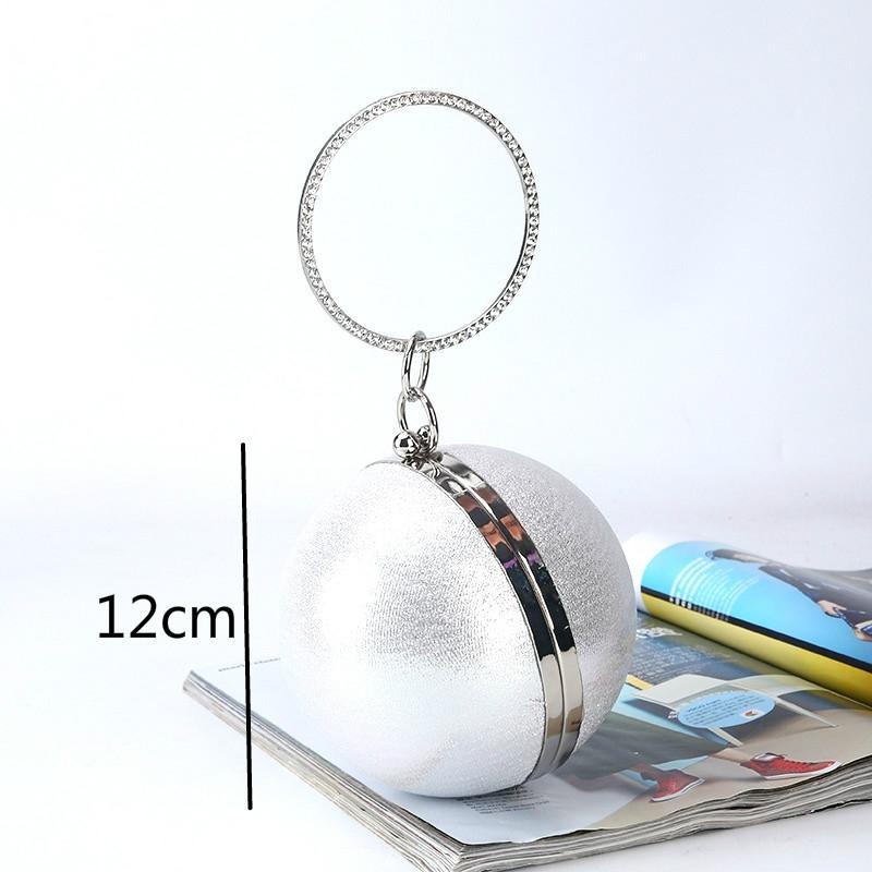 V562-A1037802350DBT-202505291516-14 Chic Round Ball Clutch for Evening Events - Silver - Image 15