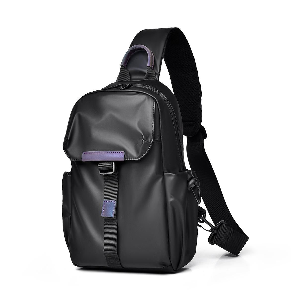 V562-A1037815060DBT-202503032021-00 Lightweight Waterproof Men Chest Bag Cycling Shoulder Bag - Black - Image 1