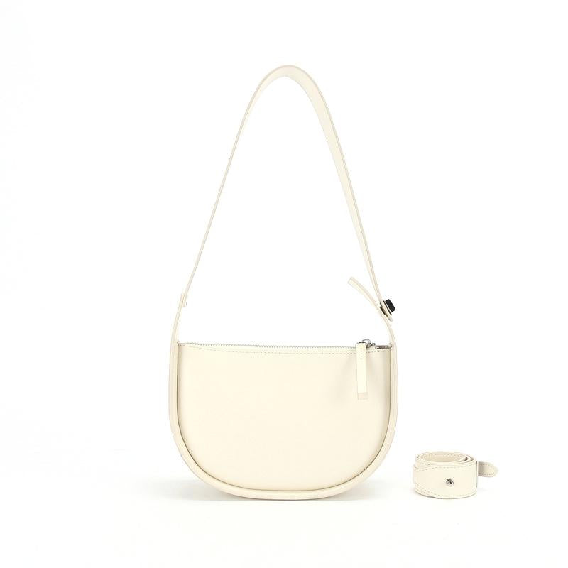 V562-A1039812060DBT-202505191447-00 Vintage Semi Circular Underarm Bag White - Image 1