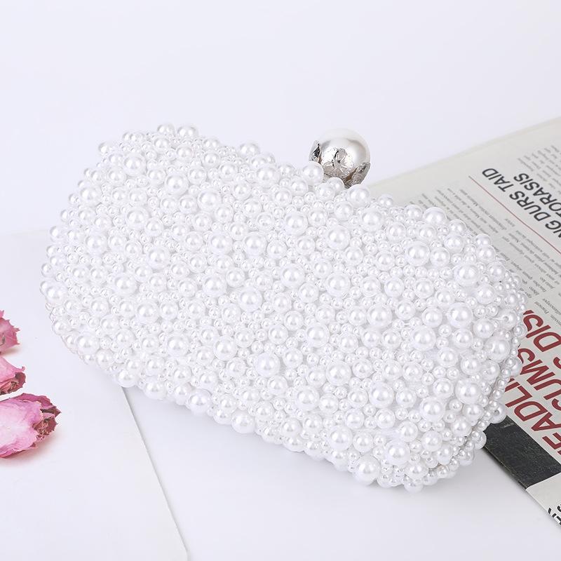 V562-A1041942060DBT-202505191443-00 Soft Lock Pearl Evening Bag Chic Crossbody - White - Image 1
