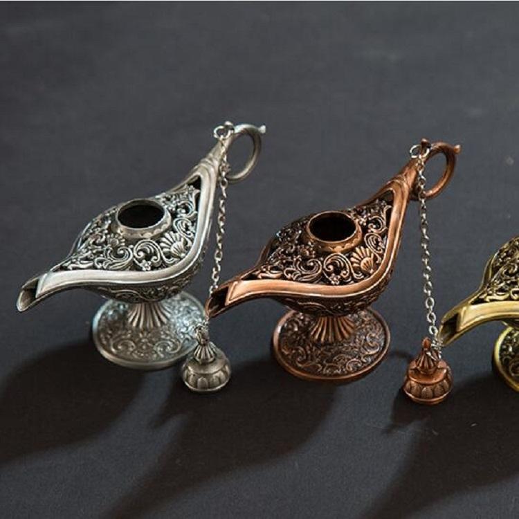 V562-A1047980910DBT-202503041645-07 Metal Aladdin Magic Lamp Aromatherapy Home Decor Gift - Gold - Image 8